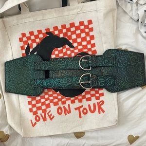 Forever 21 Teal Rose Belt